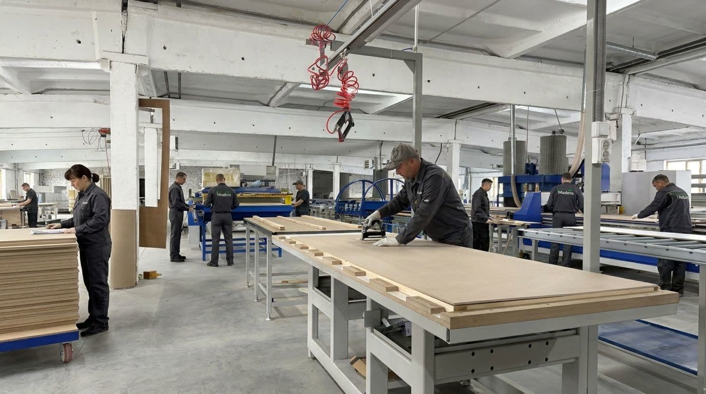 Производственный цех фабрики дверей Madera
